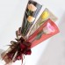 Конусный пакет для одного цветка, с золотистой рамкой / пачка 50 штук
