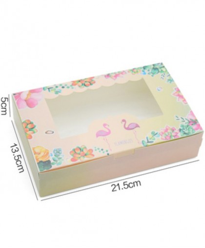 Коробка с окошком "Фламинго", комплект 10 или 50 шт (оптом дешевле)